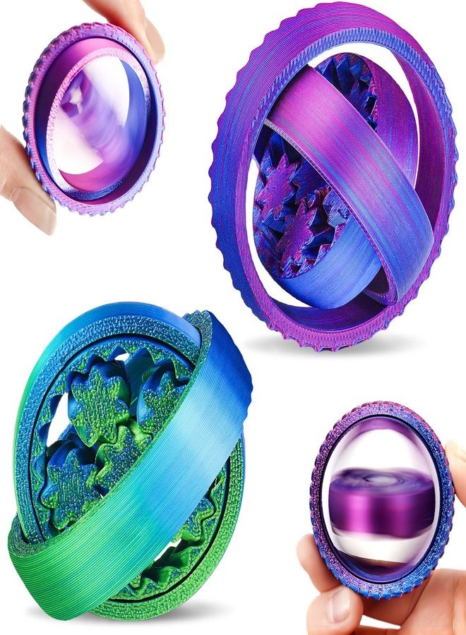 QETRABONE 2-Pack 3D Printed Spinners Fidget Toys Adults - Stress Relief Toys for ADHD, Anxiety & Sensory Needs | Quiet Office Desk Toy & Party Favors - Birthday Goodie Bag Fillers Halloween Party Favors - Image 1